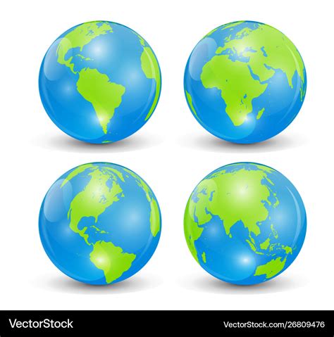 Realistic world map in globe shape earth Vector Image