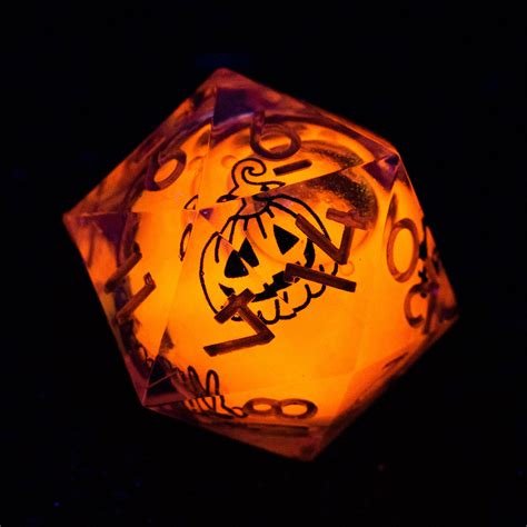 URWizards D&D Glow in the Dark Liquid Core Resin Engraved Dice Set ...