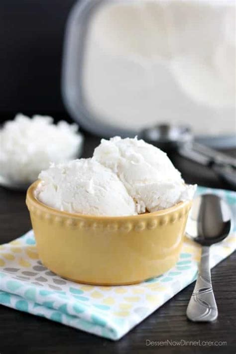 No Churn Coconut Ice Cream + Video | Dessert Now Dinner Later