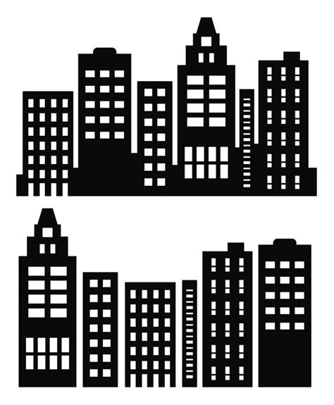 City Silhouette, Urban Skyline Clipart, Urban Skyline, Sunset Clipart ...