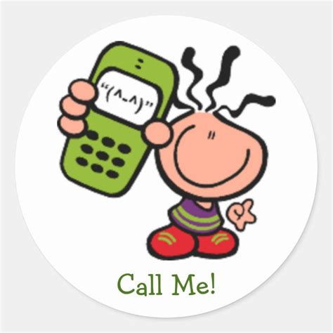 Call me cartoon Sticker | Zazzle.com