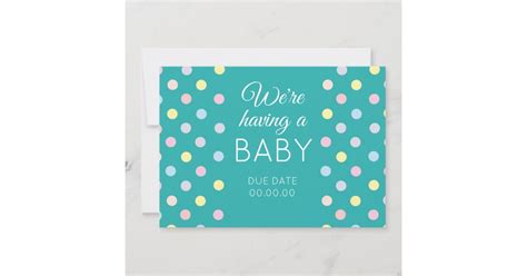 Colorful Blue Baby Announcement | Zazzle