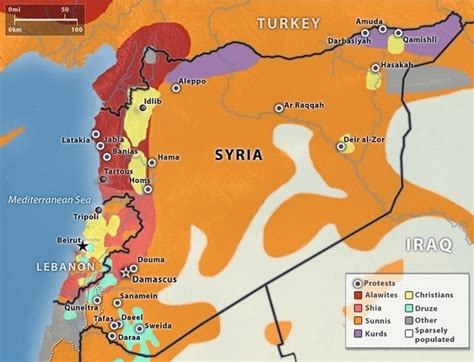 Map of Syrian religious affiliation [610x467] : MapPorn