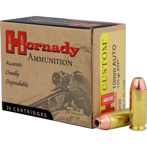 Hornady Custom 10mm Auto, 155gr, XTP HP, 20 Rounds – Liberty Guns