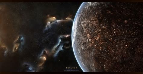 An illustration of Trantor, the capital world of the Galactic Empire ...