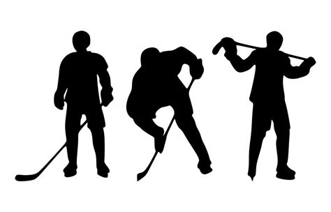 ice hockey silhouette collection set 10778056 Vector Art at Vecteezy