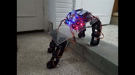 Arduino 4 legged robot step down - YouTube