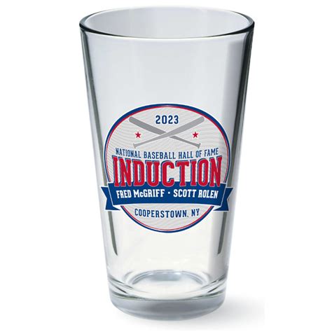 Baseball Hall of Fame 2023 Induction Logo 16 oz Pint Glass