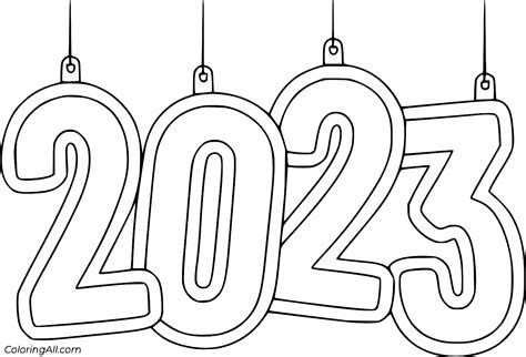 Happy New Year 2023 Coloring Page - ColoringAll