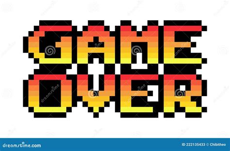 Pixel Game Over Text Image 8 Bit Stock Vector - Illustration of retro ...