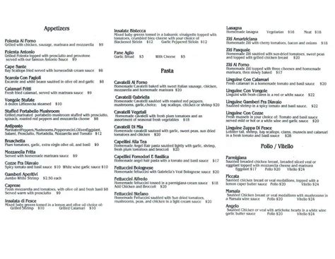 Mazzeo's Ristorante Menu, Menu for Mazzeo's Ristorante, Lenox, Lenox ...