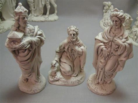 Christmas Ceramic Nativity Set 19 Pieces White and Antique - Etsy