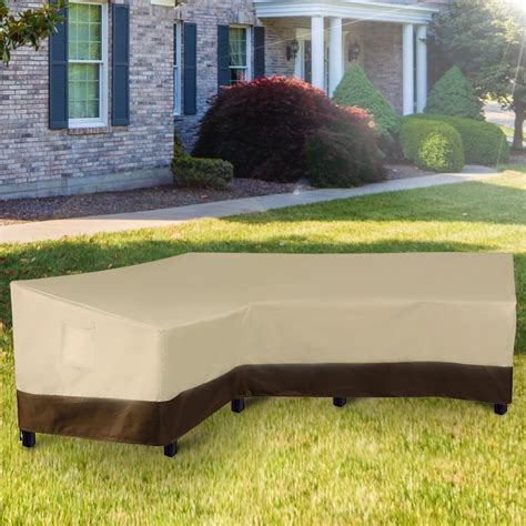 Patio Furniture & Accessories Sofa Covers BullStar Curved Sectional Patio Sofa Cover Waterproof ...