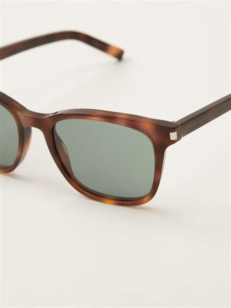 Saint Laurent Tortoise Shell Sunglasses in Brown for Men - Lyst