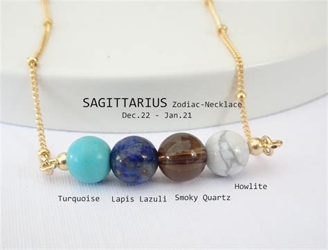 Sagittarius Zodiac Gemstone Birthstone Necklace December | Etsy