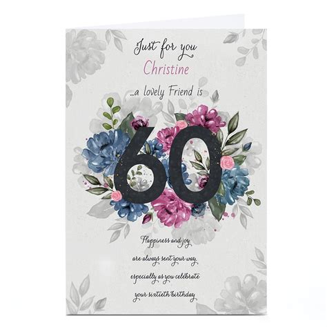 Buy Personalised 60th Birthday Card - Lovely Friend, Floral for GBP 1.79 | Card Factory UK