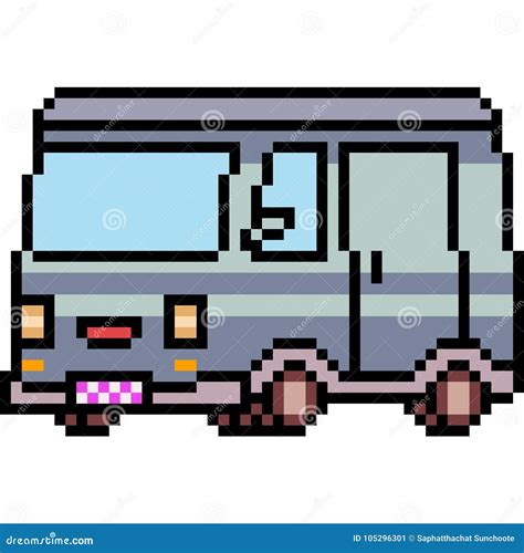 Vector pixel art van stock vector. Illustration of vehicle - 105296301