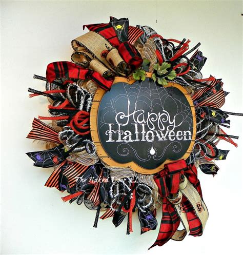 Halloween Wreath Halloween Welcome Wreath Halloween Deco | Etsy