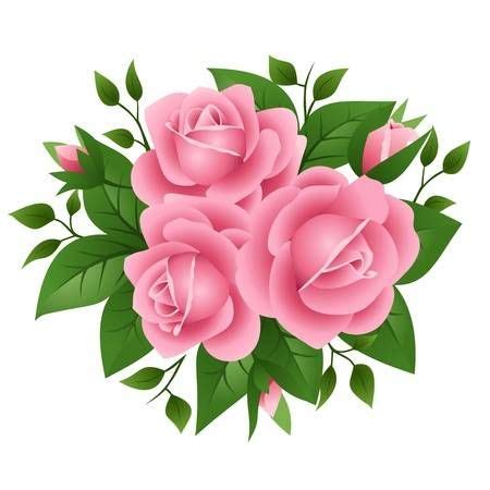 Illustration of illustration of three pink roses vector art, clipart and stock vectors. Image ...