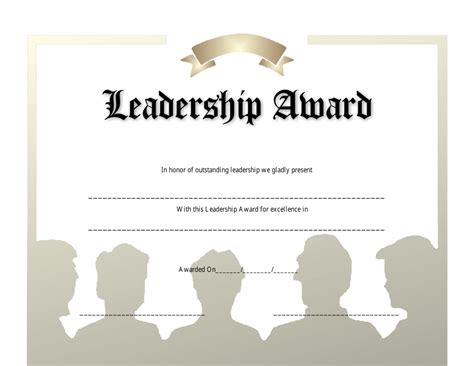 Leadership Award Certificate Template - People Download Printable PDF | Templateroller