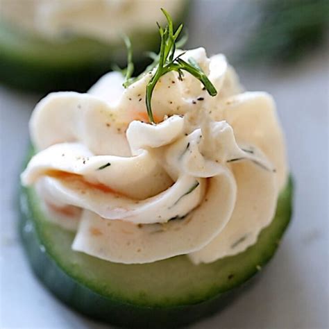 Salmon Mousse on Cucumber Coins - Entertaining with Beth