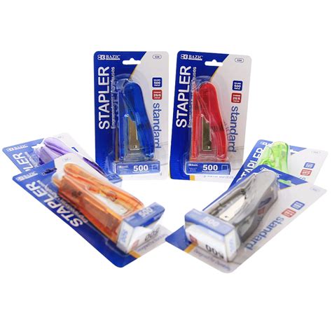 2 BAZIC Stapler 500ct Refill Staples Handheld Paper Office Desktop Sta ...