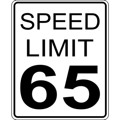 Speed limit 65 roadsign vector image | Free SVG