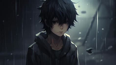 Premium AI Image | A sad boy in the rain