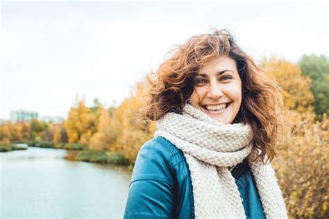 Autumn Woman Laughing in Fall Park Outdoors Stock Photo - Image of journey, laughing: 124794596