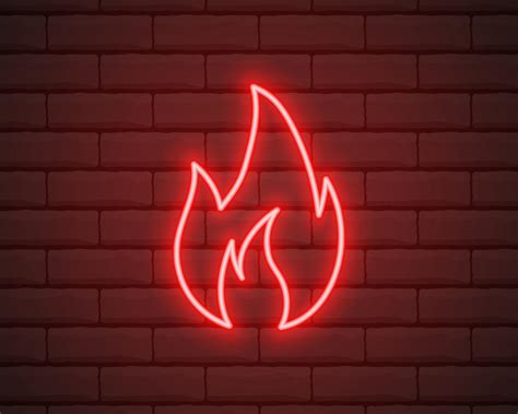 Neon fire icon. Elements in neon style icons. Simple neon flame icon for websites, web design ...