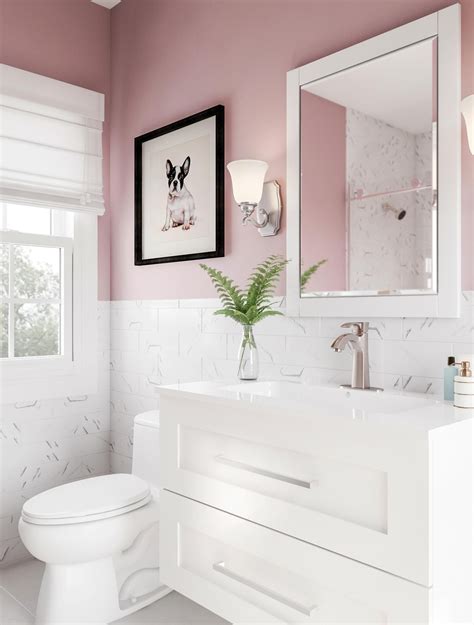 Pink and White Compact Bathroom | Bathroom interior, Minimalist ...