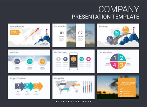 Presentation slide template for your company with infographic elements. 554399 Vector Art at ...