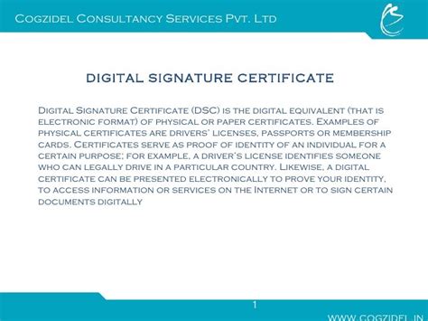 DIGITAL SIGNATURE CERTIFICATE