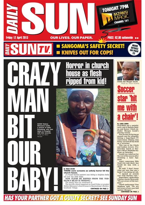 "Crazy man bit our baby!" - Daily Sun - iSERVICE | Politicsweb