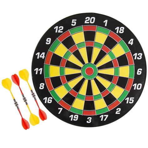 Hey! Play! Magnetic Dart Board Set with 16 IN. Board, 6 Colorful Darts ...