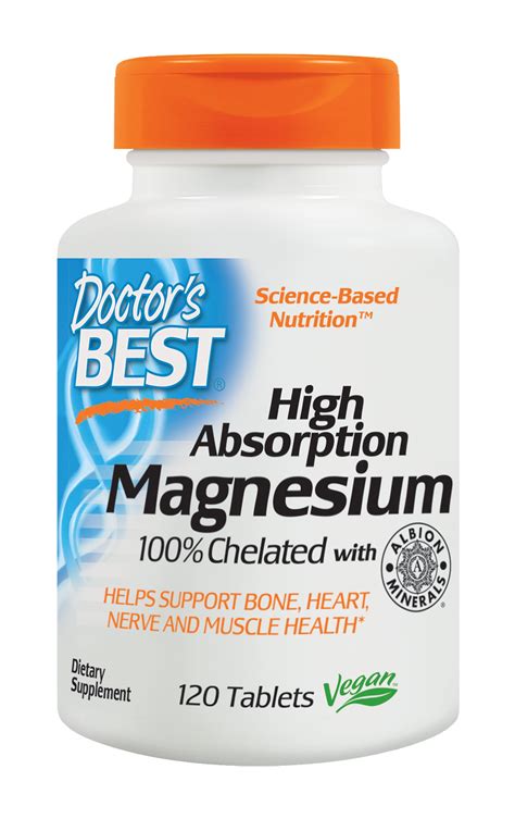 Doctor's Best High Absorption Magnesium 200 mg, 120 Tablets - Walmart.com