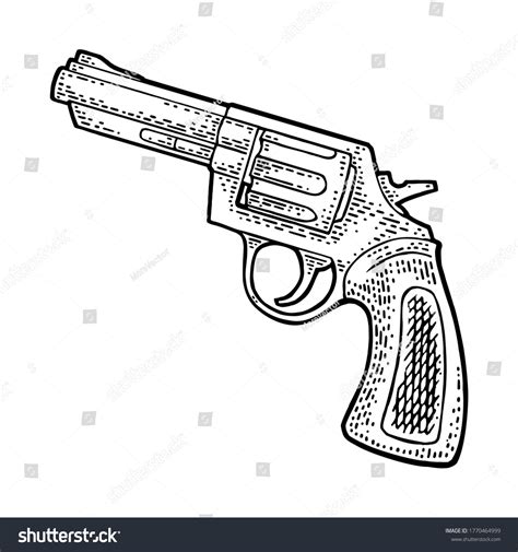 Revolver Short Barrel Vector Engraving Vintage 库存矢量图（免版税）1770464999 | Shutterstock