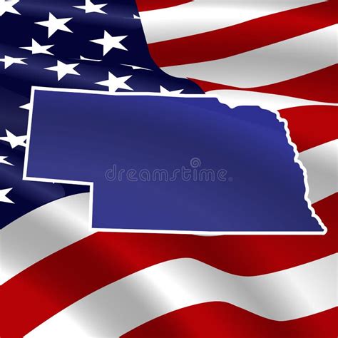 United States, Nebraska. on USA Flag Background Stock Illustration ...