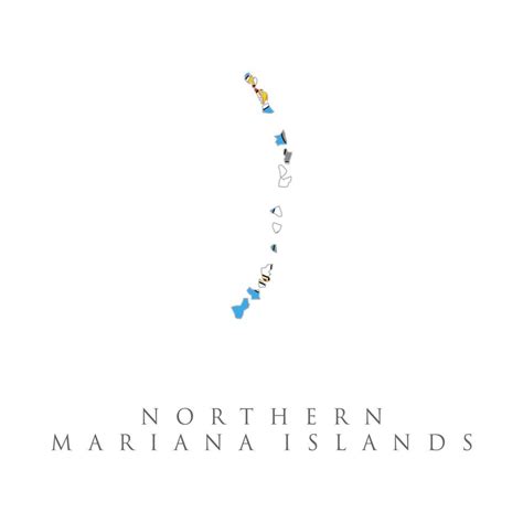 Map of Northern Mariana Islands in Northern Mariana Islands flag colors. Location Map of ...