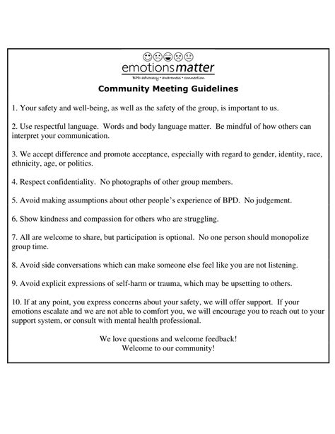 Peer Support Groups Information — Emotions Matter