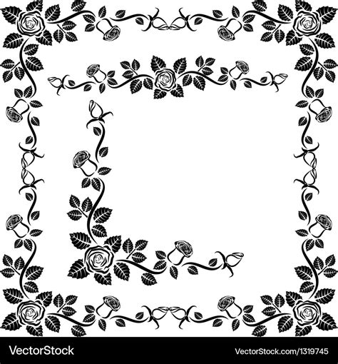 Rose border Royalty Free Vector Image - VectorStock