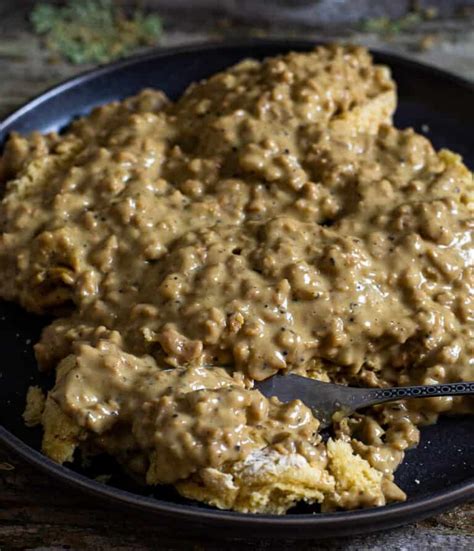 The Best Vegan Sausage Gravy and Biscuits - Shane & Simple