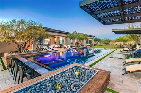 New Luxury Homes For Sale in Scottsdale, AZ | Saguaro Estates | Pool house designs, Pool patio ...