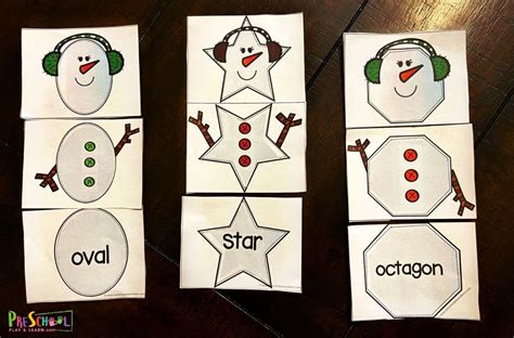 FREE Snowman Printables Shape Puzzles