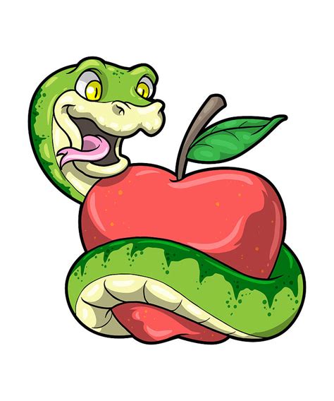 Snake with Apple Painting by Markus Schnabel - Fine Art America