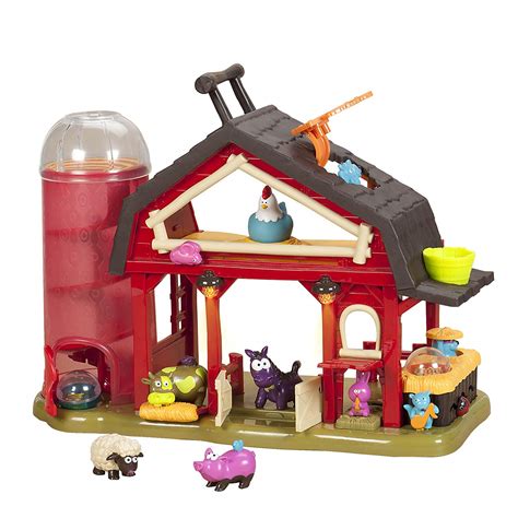 B toys by Battat – Baa-Baa-Barn Musical Farm Set – Interactive Animal Farm with 4 Animals and 2 ...