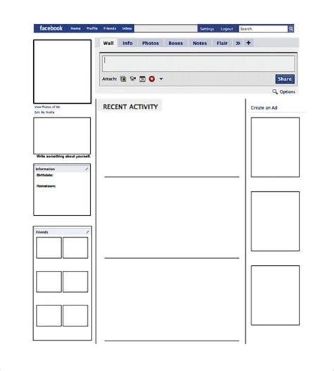 Blank Facebook Post Template - Printable Word Searches