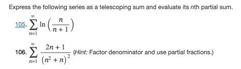 Solved Express the following series as a telescoping sum and | Chegg.com