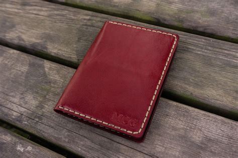 No.06 Hand-Stitched Leather Passport Holder - Red - Galen Leather