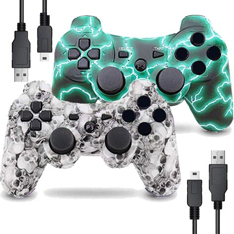 2 Pack Controller for PS3 Wireless Motion Sense Dual Vibration Upgraded ...